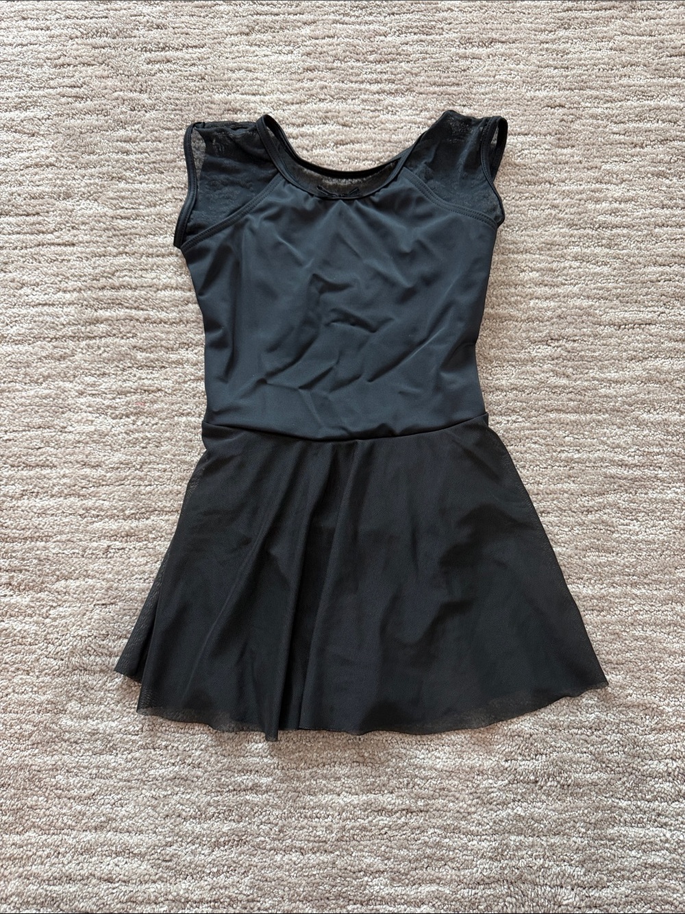 Black Cap Sleeve Fit-and-Flare Ballet Dress